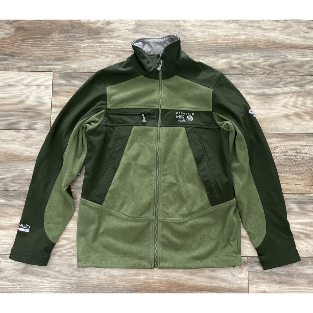 Mountain Hardwear AirShield Elite Jacket Mens S Green Fleece Softshell Hiking